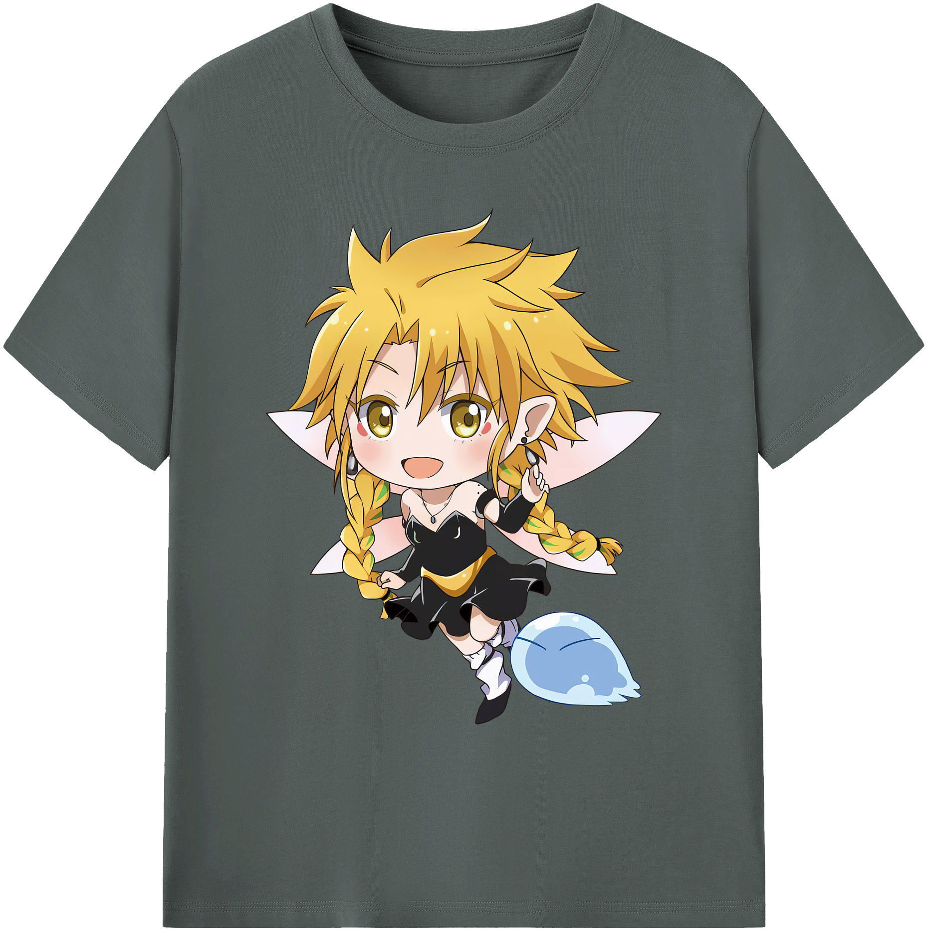 （画像用） 転スラ Regarding Reincarnated to Slime 綿100％ メンズ半袖Tシャツ｜肌触りやわらか＆通気性
